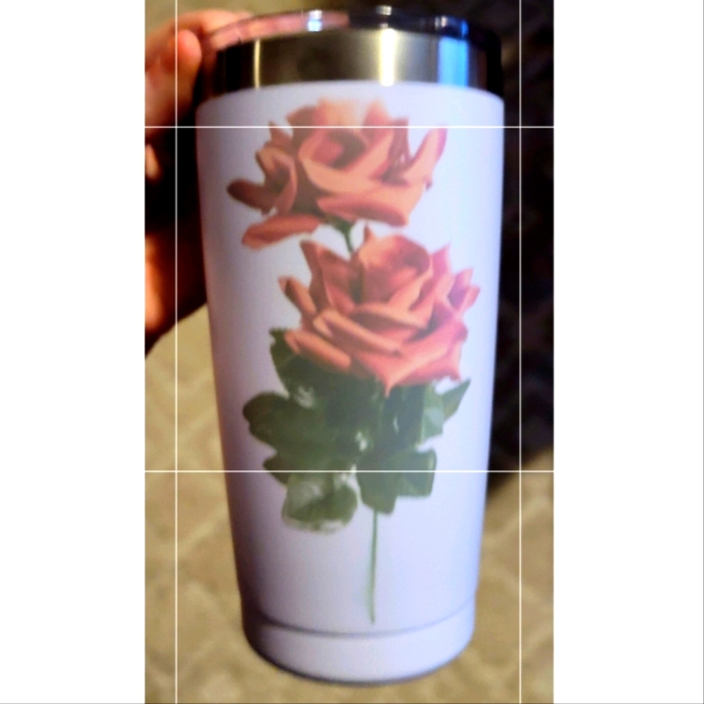 20 oz Tumbler- Handmade - Double Roses